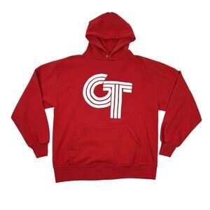 Jerzees Hoodie Red Vintage Russell Made in USA Streetwear Large